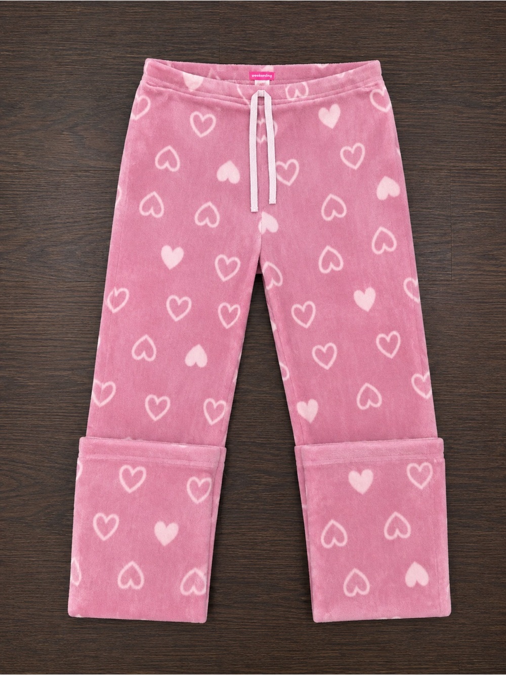 Women’s Pink Heart Plush Pajama Pants